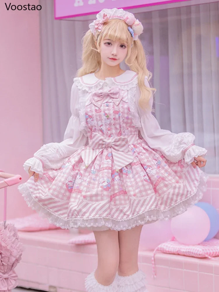 Сладка принцеса рокля с Анимационни принтом в стил Лолита