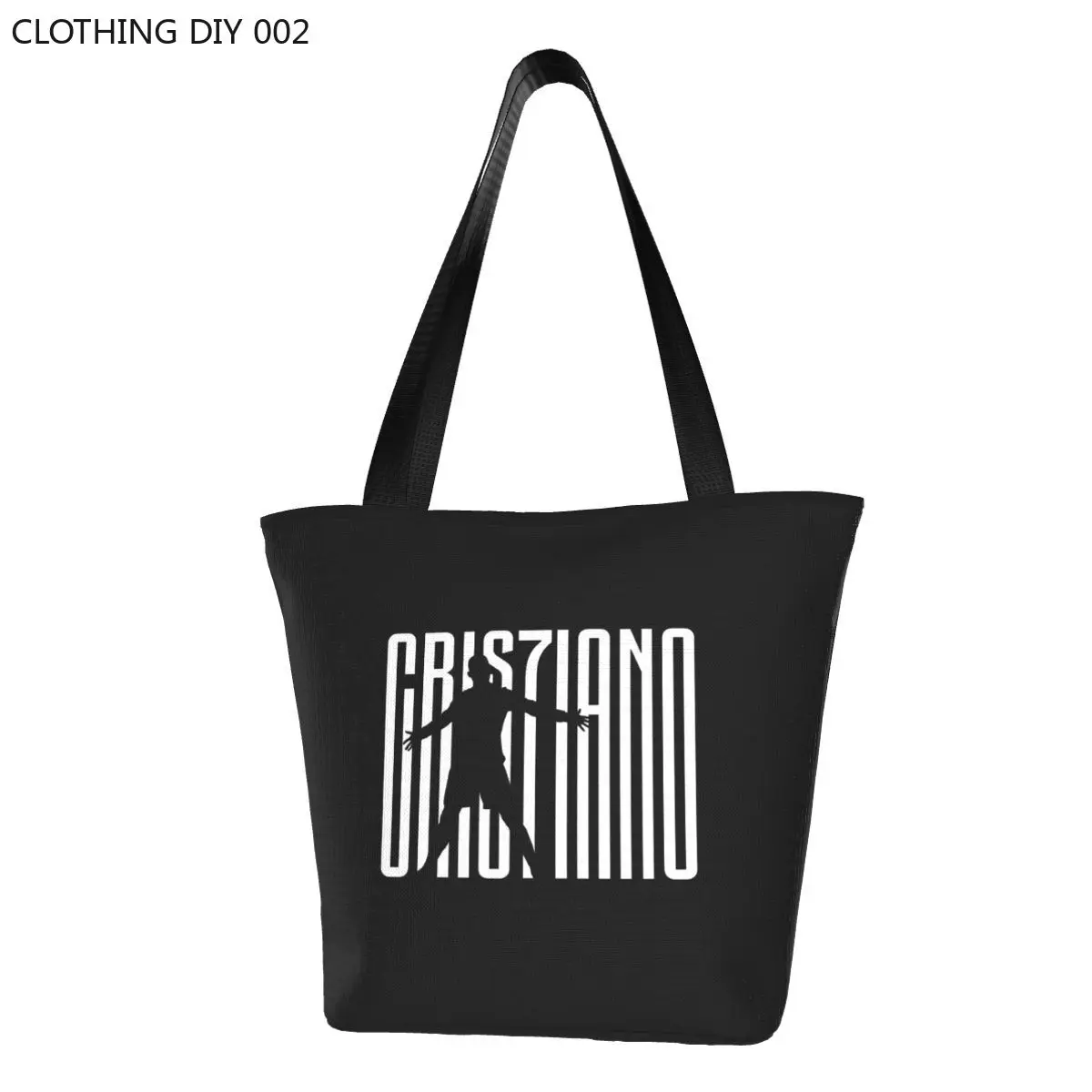 Обичай холщовые чанти за футболни покупки на CR7, женски миещи чанти за пазаруване в хранителни магазини Ronaldos, чанти за футболни пазаруване