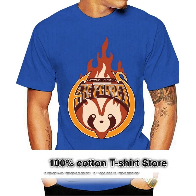 2021 Модерен Мъжки тениски с къс ръкав Реколта Republic City Fire Ferrets Унисекс Дамски блузи с кръгло деколте от 100% памук