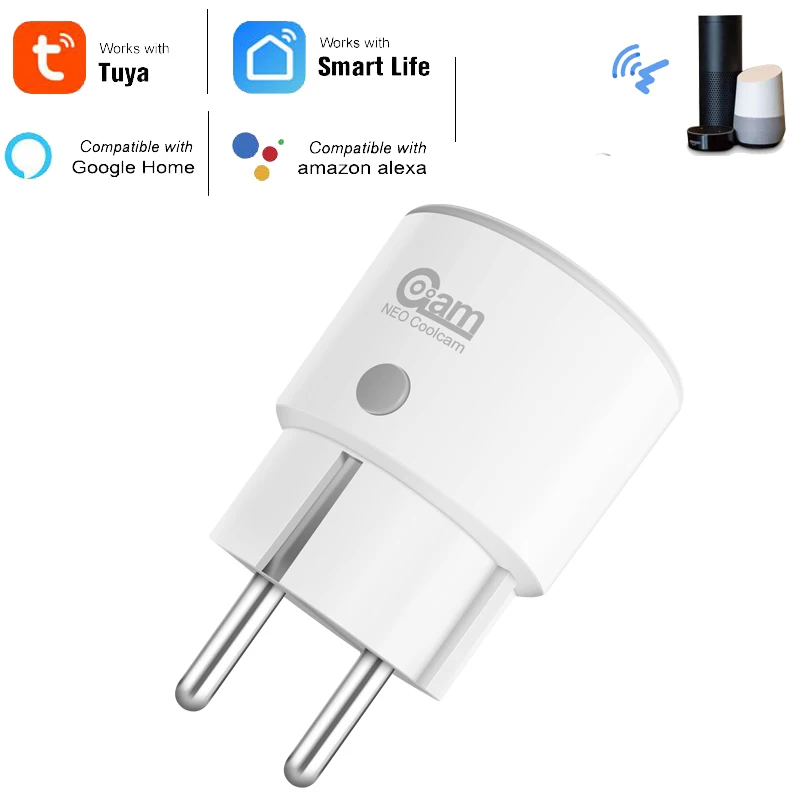 НЕО Coolcam 16A WiFi Smart Plug Безжична Интелигентна Контакт С Наблюдение на потреблението на енергия, Съвместима С Алекса Echo, Google Home