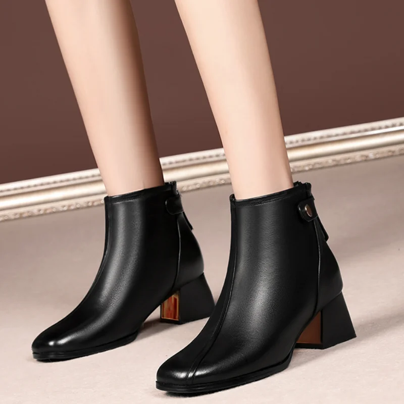 Дамски обувки за продажба 2023 Модни дамски ботильоны Елегантни и модерни Дамски обувки обикновена обувки с цип с квадратни пръсти Женски Zapatos