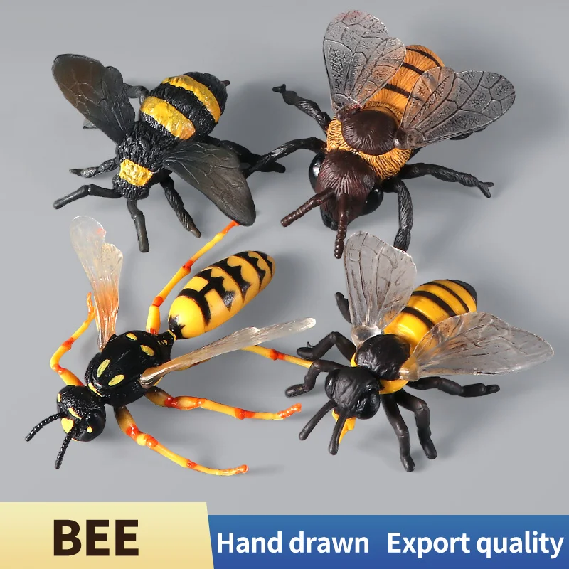 Моделиране На Диви Животни Модел Фигурки Пчела, Пчела Убиец Пчела Насекоми Домашни Миниатюрни Фигурки, Играчки За Деца Коледен Подарък