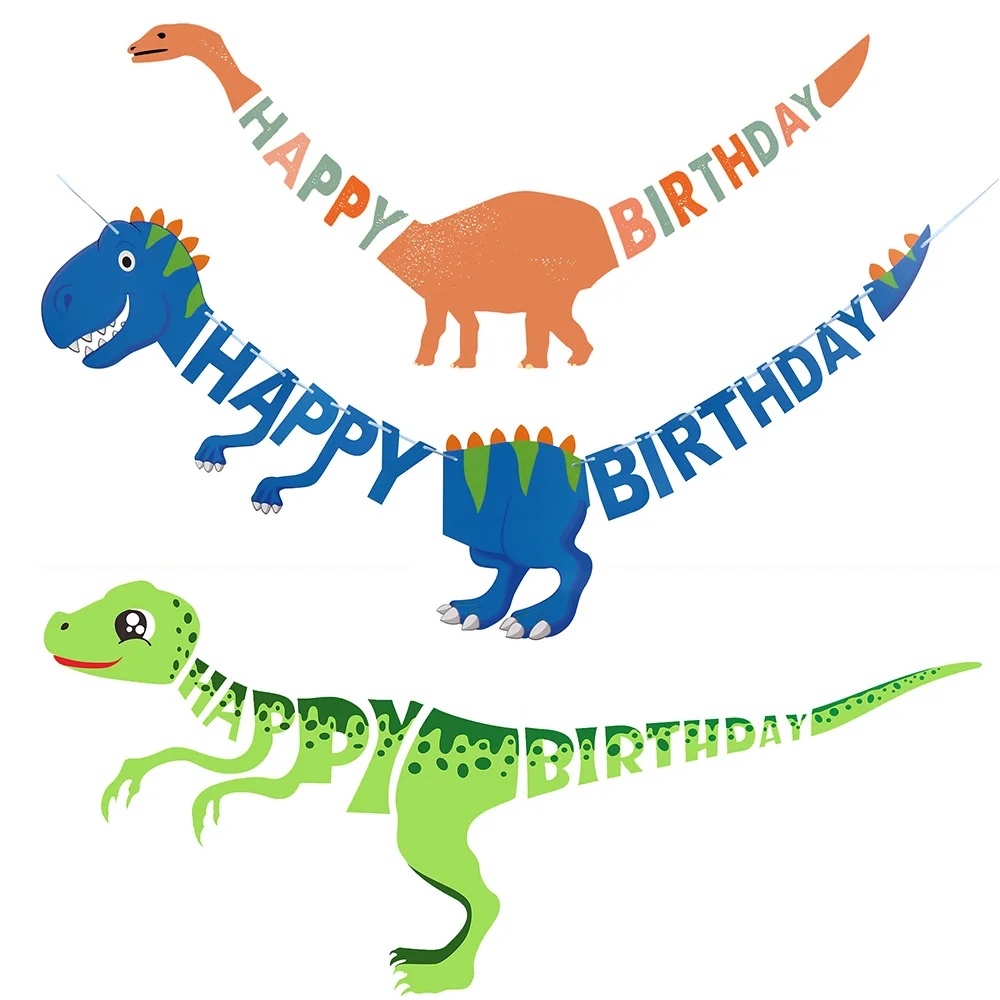 Динозавър честит Рожден Ден, Венец Банер Рев на Динозавър Вечерни Балони Джунгла Животни Сафари на 1-ви Детски Рожден Ден Украси За Партита