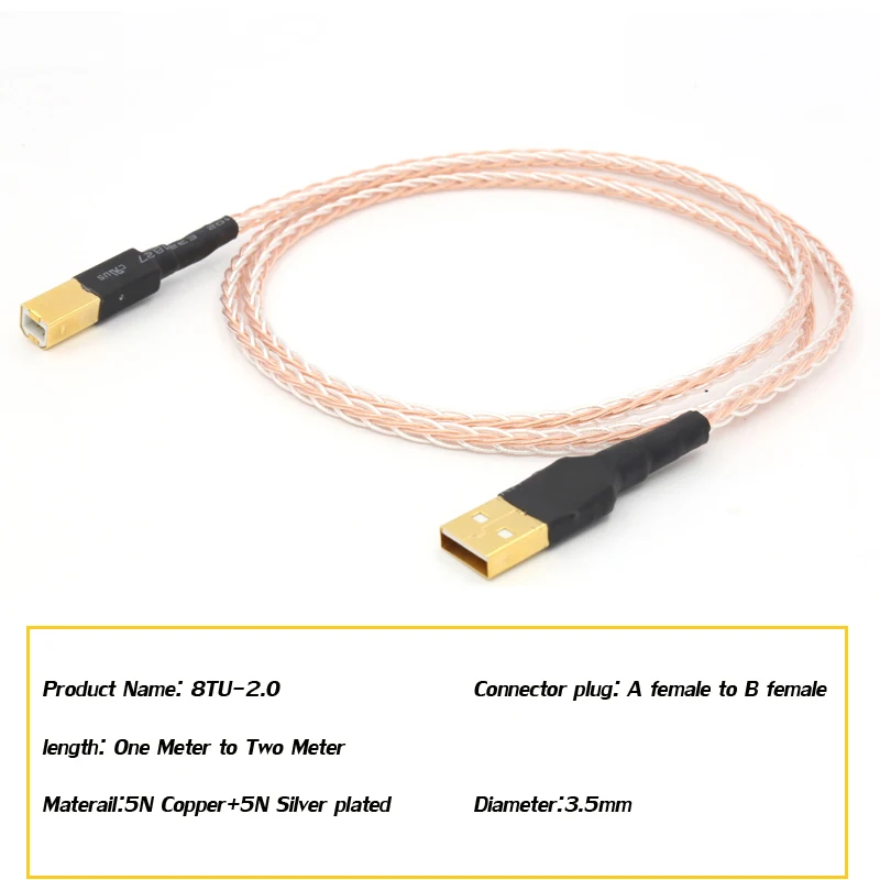 Hi-fi системи от висок Клас 5N OCC Высокочистый Омедненный Сребърен Кабел Hifi, USB-Кабел, Тип A и Тип B Hifi Кабел за Предаване на данни КПР