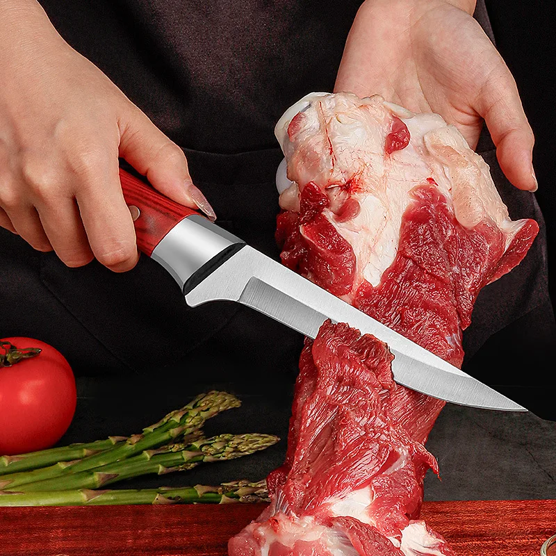 Месар, нож за рязане на кости, нож за обезкостяване на месо, Нож на главния готвач с ножнами, нож за рязане на месо овце, риба, свинско, за улицата