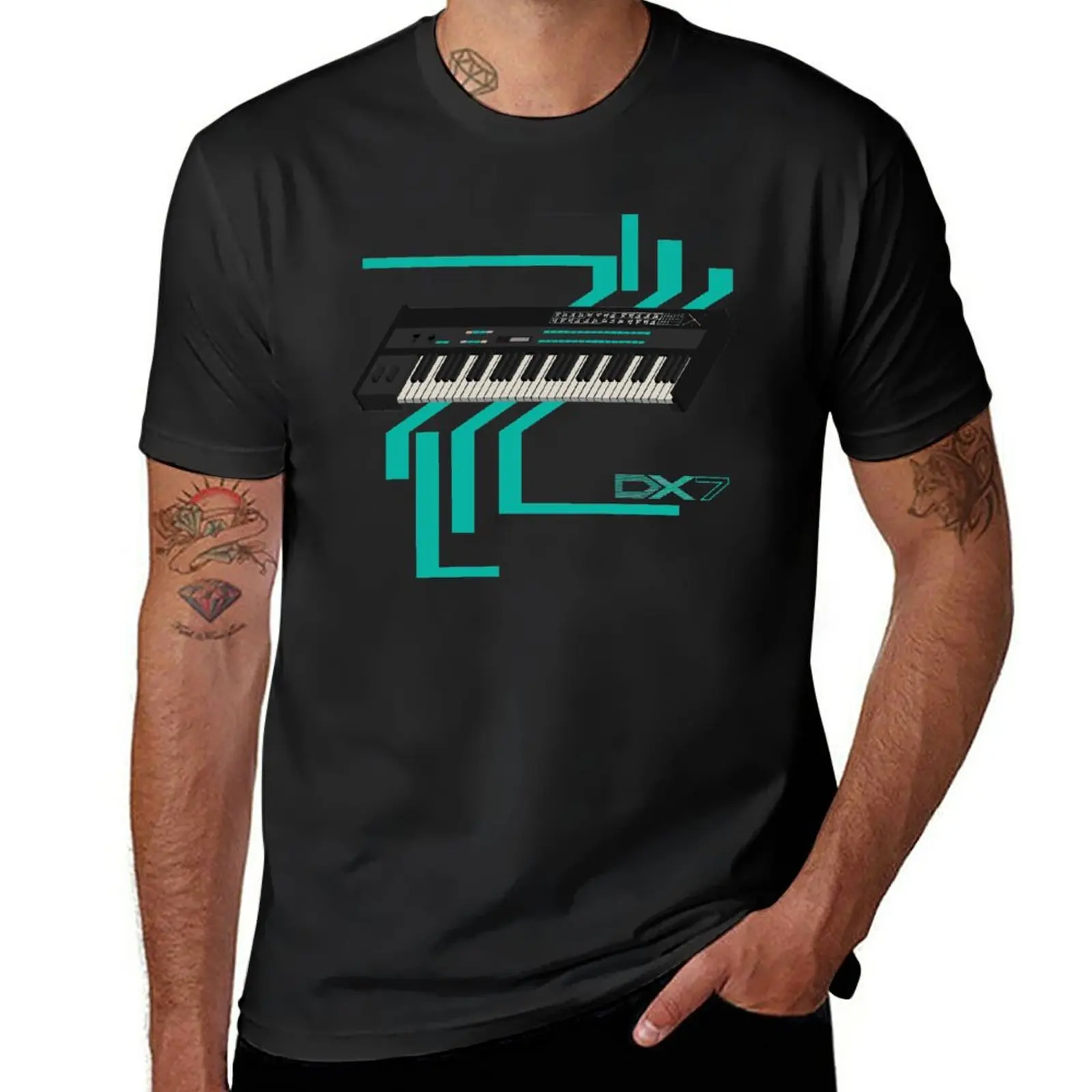 Нова тениска на dx7 Синтезатор, тениски по поръчка, графична тениска, летни дрехи, мъжки ризи