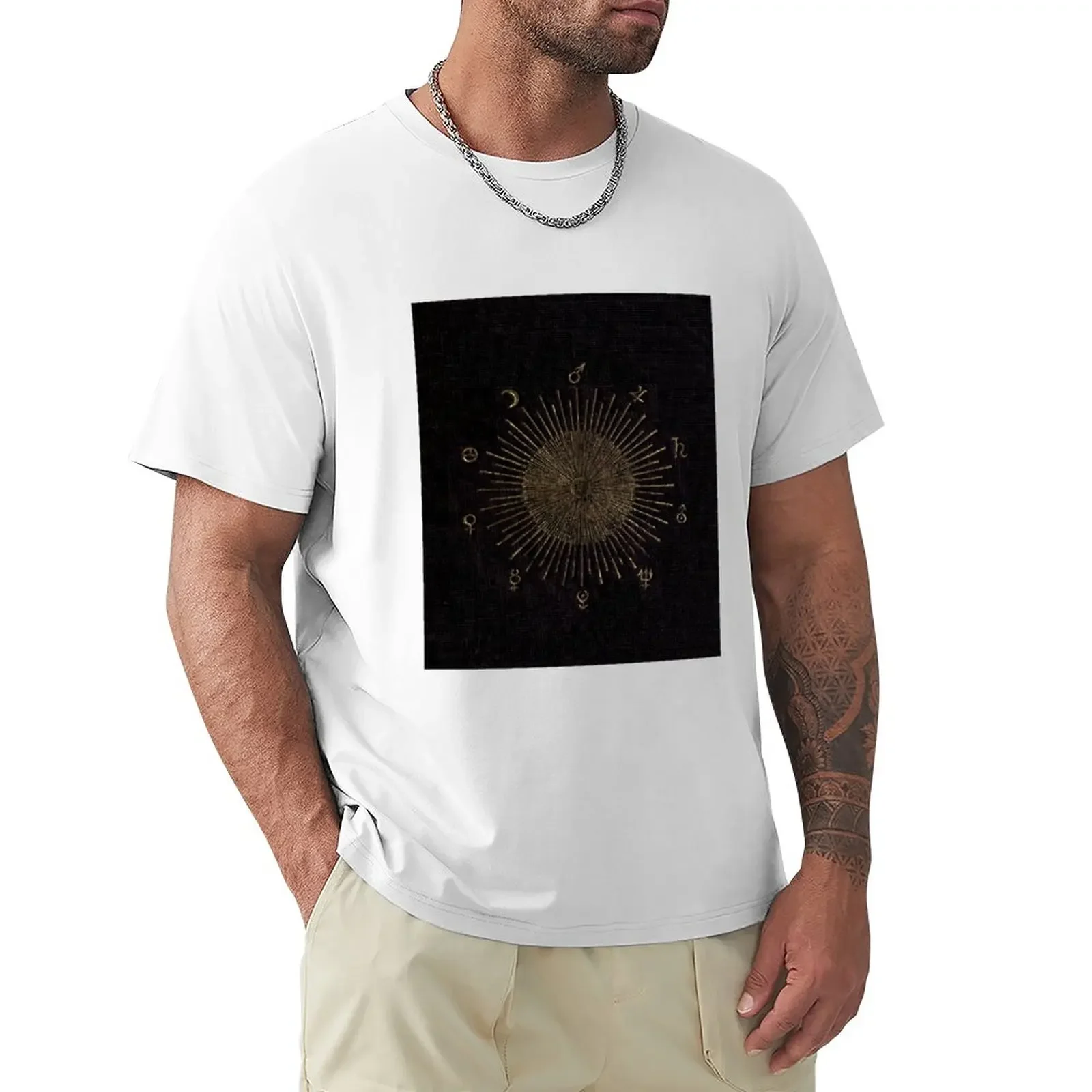 Тениски с астрономически символи, тениски с графичен дизайн, черна тениска с къс ръкав, тениска с домашен любимец принтом за момчета, мъжки ризи с графичен дизайн