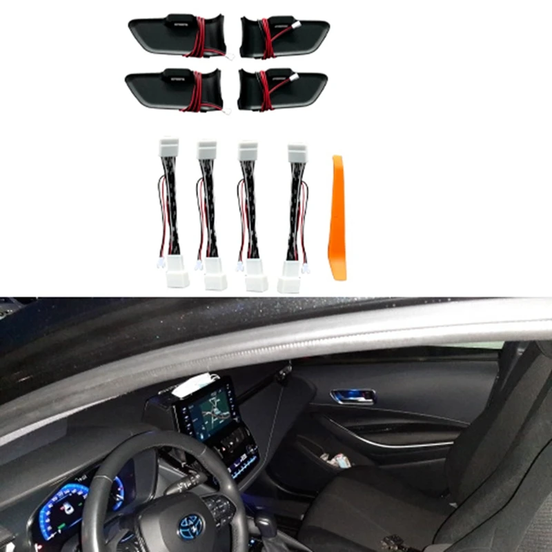 За Toyota Corolla 2020 2021 2022 Атмосферното осветление врата чаши подлакътник Вътрешно led осветление дограма дръжки на вратата на купата син цвят