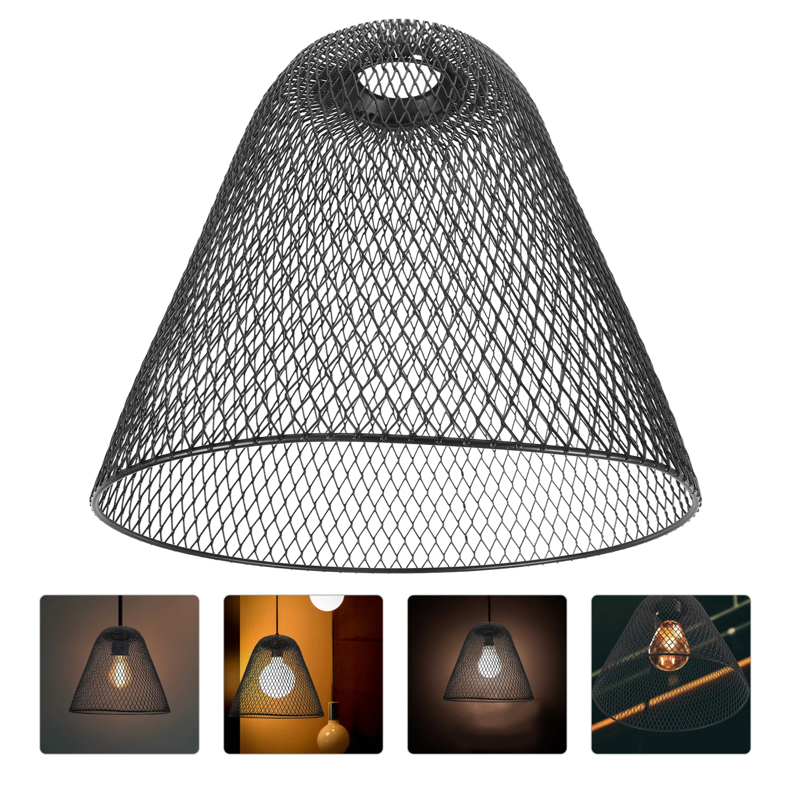 Изкован желязо и кухи лампа Метална Декоративна лампа Полилей, Висящ лампа, Черен таван Модерни лампиони
