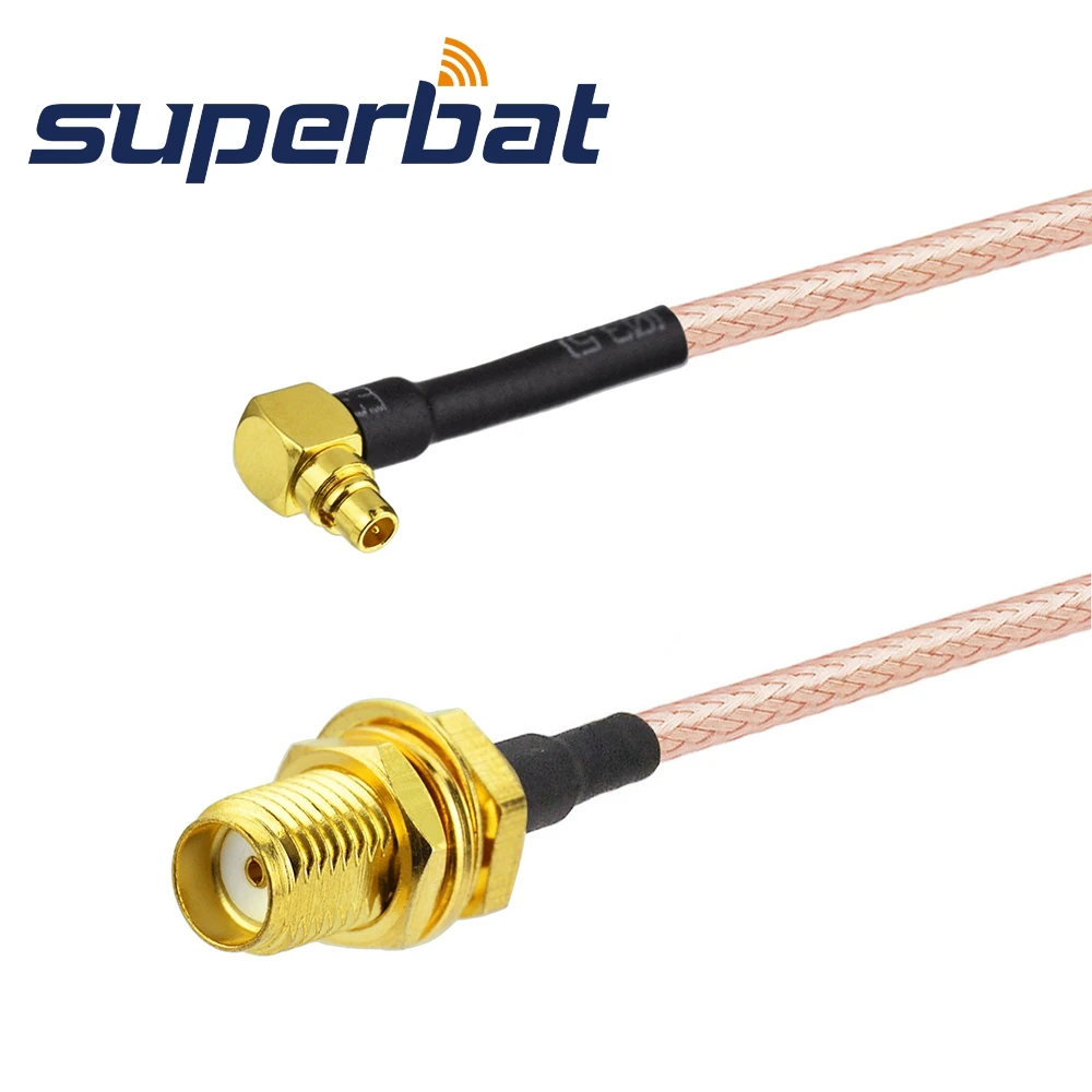Superbat MMCX Мъжки Прав ъгъл към SMA Женски Преграда Директен RG316 15 см RF Коаксиален кабел за Свързване на събирането на
