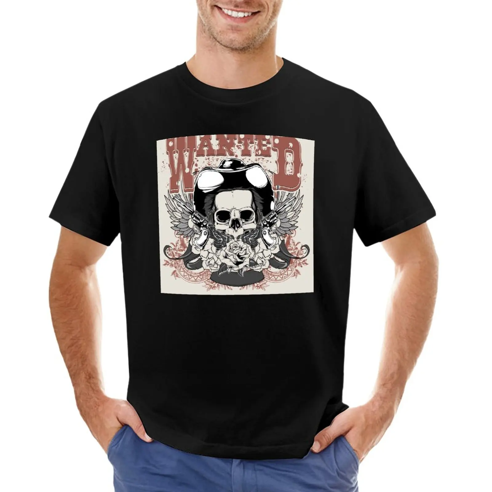 Тениска Skull Outlaw за момчета, мъжки тениски fruit of the стан с домашен любимец принтом