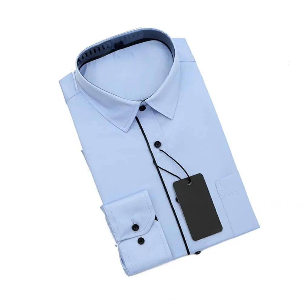 Мъжки ежедневни бизнес риза с дълги ръкави, класическа однобортная риза, ежедневни есенна риза