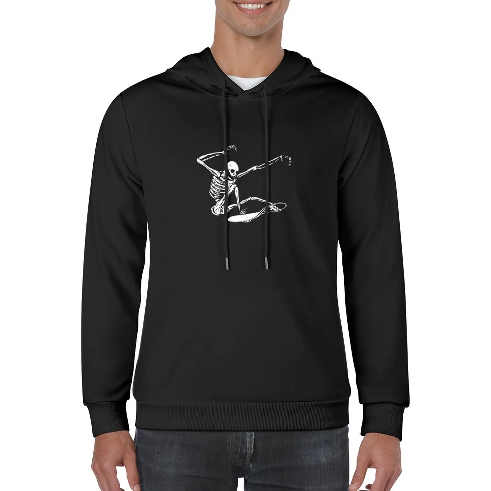 Нов пуловер с виртуален скелет за скейтборд, hoody с качулка, мъжки дрехи, есенното яке, мъжка блуза, естетична дрехи, hoody с качулка, градинска облекло