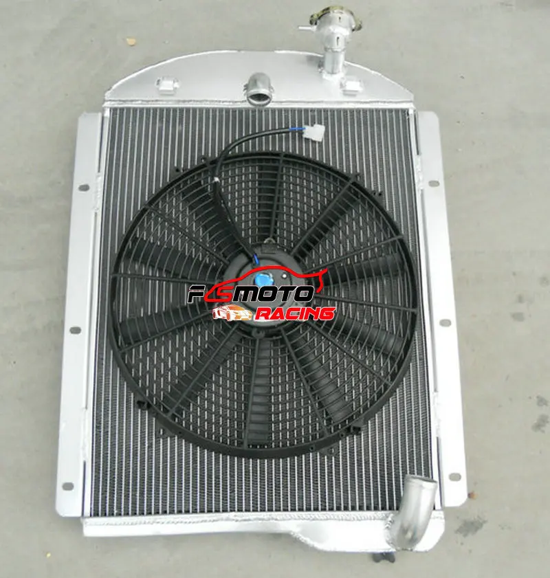 Алуминиев радиатор в 3 реда + вентилатор за пикапи Chevy високо качество 1941-1946 1942 1943 1944 1945 г.