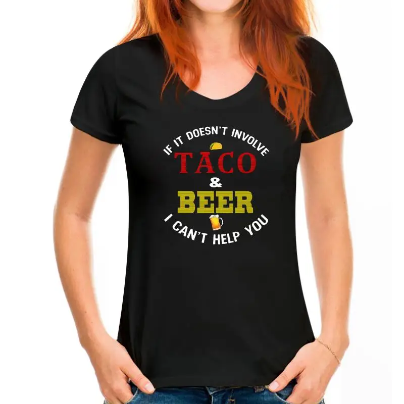 Ако това не е свързано с Тако и бира, аз не мога да ви помогна Мъжки Дамски тениска унисекс, модерни ежедневни улични блузи с къс ръкав