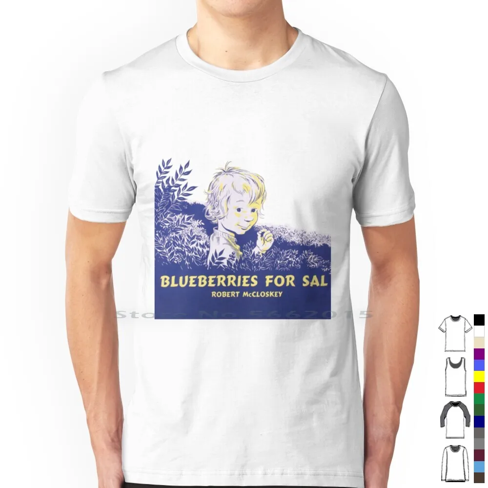 Тениска с Класическа илюстрация на Blueberries For Sal от 100% Памук За деца с Четене на Кейти Риболов На рождения Ден на Популярния Герой в Класната стая