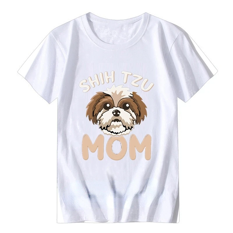Нова мъжка тениска Shih Tzu Mom - Смешни са Сладък Куче Owner подарък на майка ми, персонални тениска, тениски с изображение на животни в стил kawai